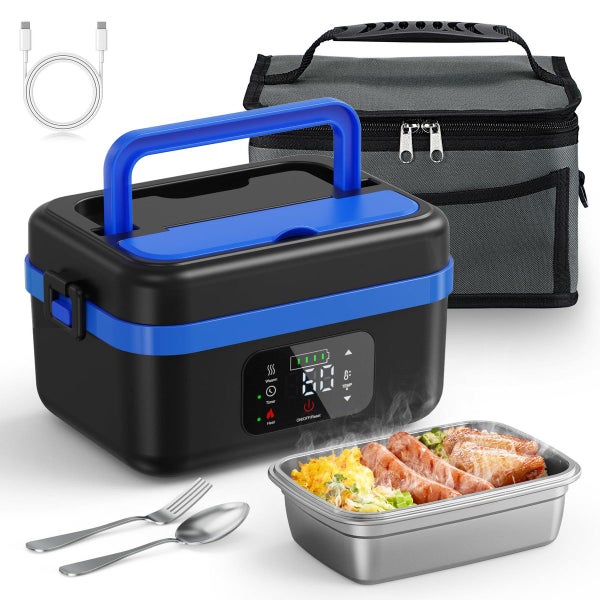 Cordless Electric Lunch Box Rechargeable Self-Heating Food Warmer Carousel 2