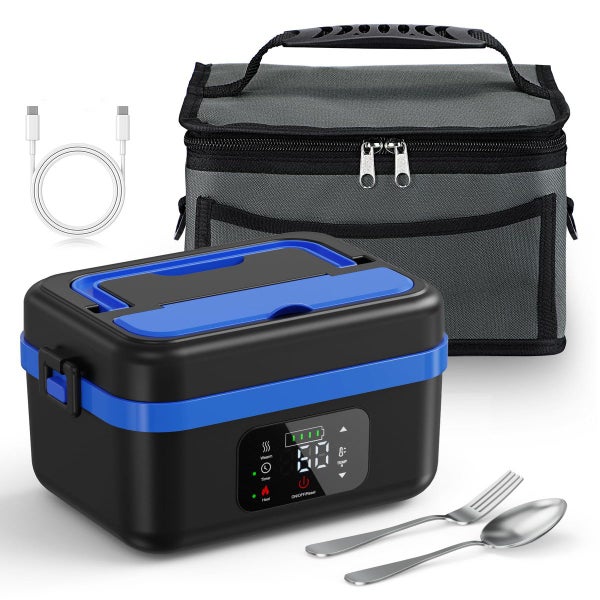 Cordless Electric Lunch Box Rechargeable Self-Heating Food Warmer Carousel 10