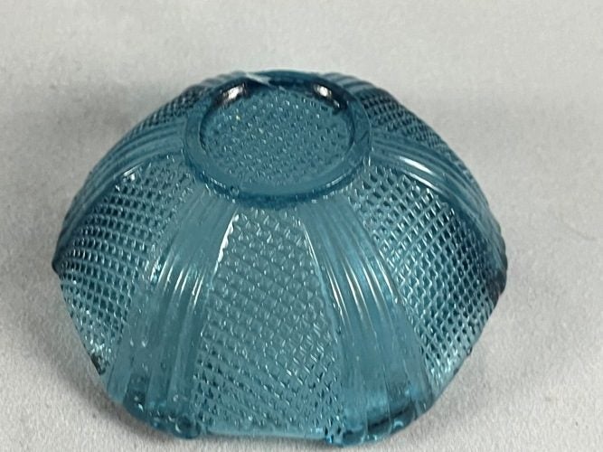 Vintage Blue Glass Trinket Dish Carousel 5