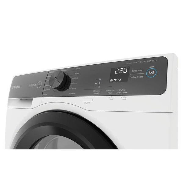 Westinghouse 8kg Heat Pump Condenser Dryer with 13 Programs - White Carousel 2