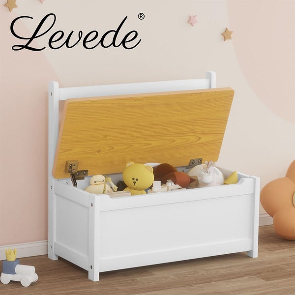 Levede 2-In-1 Kids Toys Storage Bench Box Wooden Chair Chest Cabinet Container Carousel 10