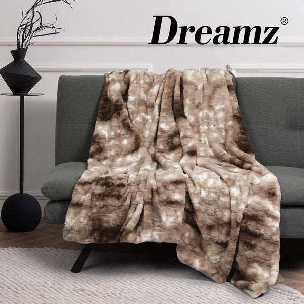Dreamz Throw Blanket Luxury Tie-dyed Faux Fur 500GSM Bed SofaThick152x203cm Carousel 10
