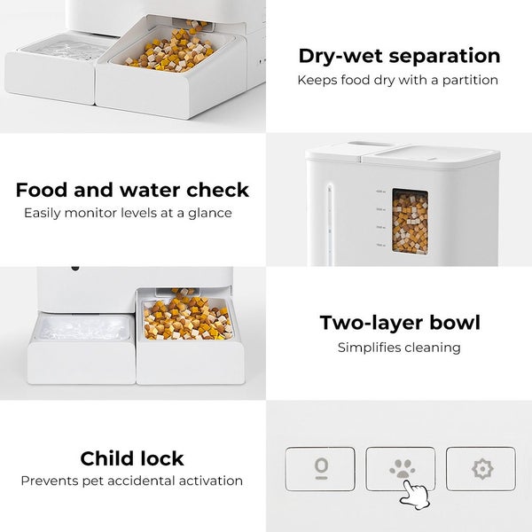 Pawz 2-in-1 Automatic Pet Cat Dog Feeder Water Set WiFi Smart Food Dispenser APP Carousel 10