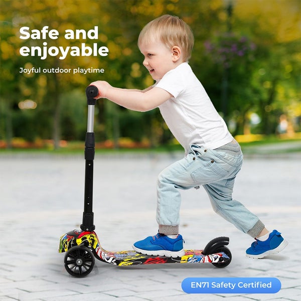 Bopeep Foldable Kids Scooter Adjustable Height Flashing LED Music Multi-colour Carousel 2