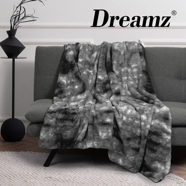 Dreamz Throw Blanket Luxury Tie-dyed Faux Fur 500GSM Bed SofaThick 127x152cm Carousel 10