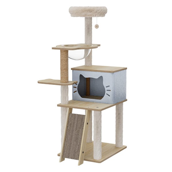 Pawz Cat Tree Tower Scratching Post Scratcher Wood Condo House Furniture 120cm Carousel 1