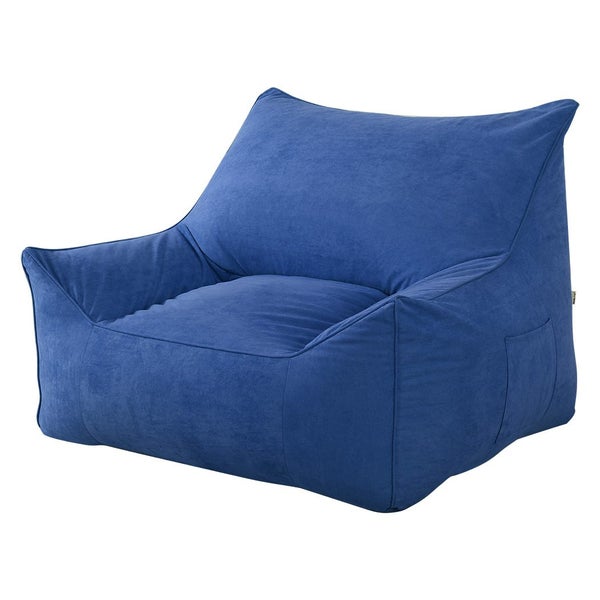 Marlow Bean Bag Chair Cover Suede Indoor Home Game Lounger Seat Lazy Sofa Blue Carousel 1