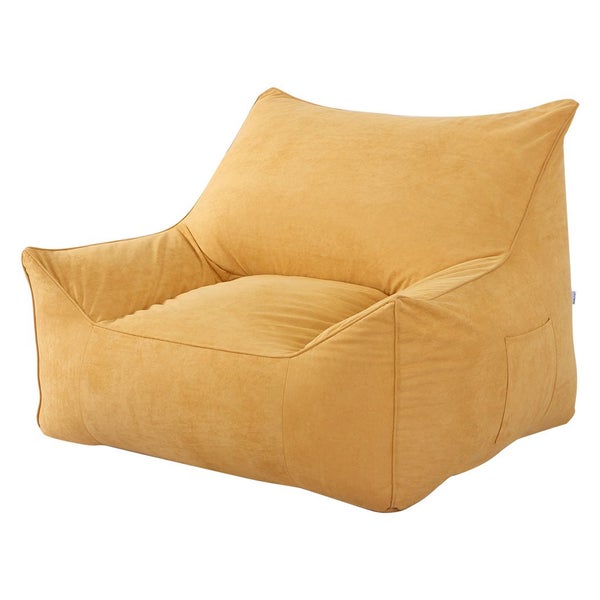 Marlow Bean Bag Chair Cover Suede Indoor Home Game Lounger Seat Lazy Sofa Yellow Carousel 1