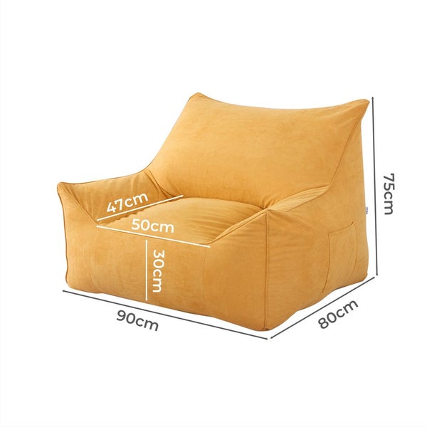 Marlow Bean Bag Chair Cover Suede Indoor Home Game Lounger Seat Lazy Sofa Yellow Carousel 10