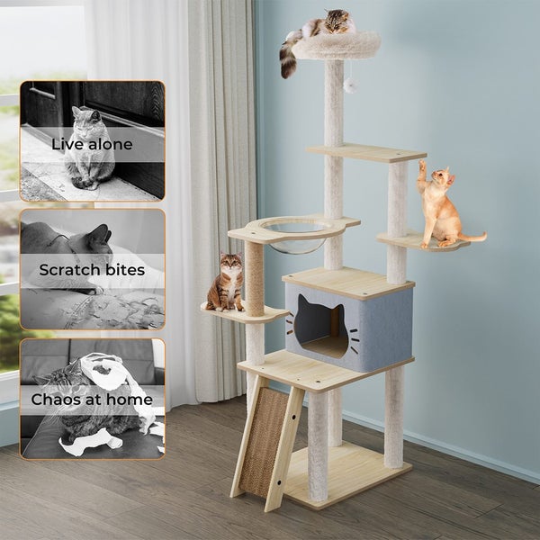 Pawz Cat Tree Tower Large Condo Scratching Post Scratcher Furniture Toys 160cm Carousel 2