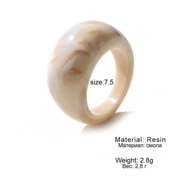 Fashion Acrylic Geometric Irregular Ring Transparent Resin Ring Women Jewelry Carousel 2