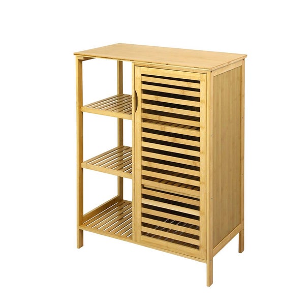 Levede Bamboo Shoe Storage Cabinet Laundry Organizer Cupboard Freestanding Carousel 1