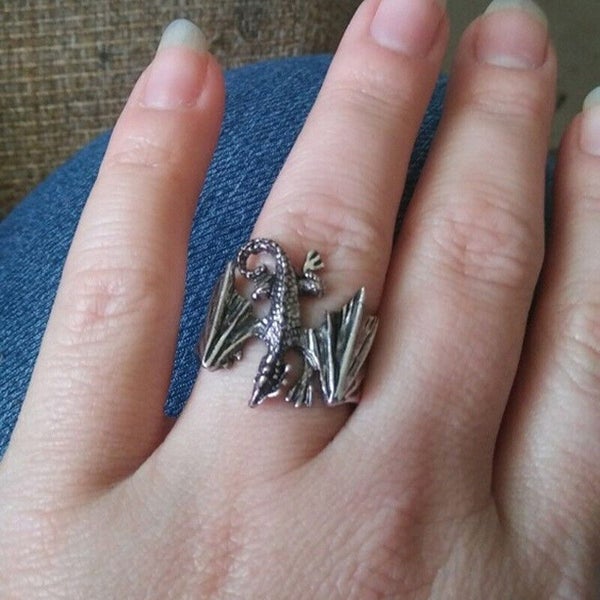 Vintage Bat Rings Metal Fashion Punk Open Adjustable Rings Unisex Party Jewelry Carousel 11