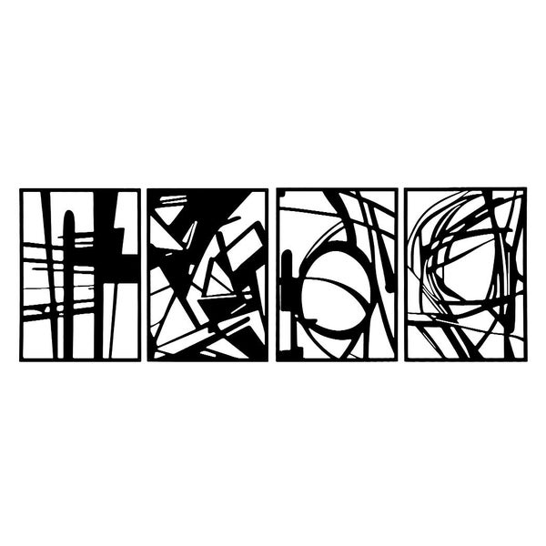 Yezi Wall Art 4 Pcs Modern Metal Abstract Wall Art Minimalist Bedroom Bathroom Carousel 1