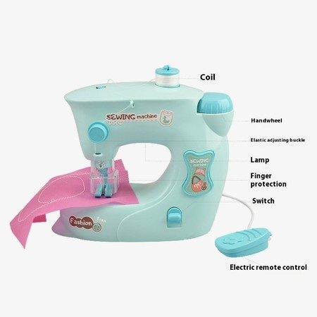 Blue Electric Sewing Machine Pretend Play Girl Toy Carousel 2