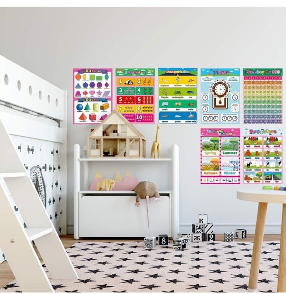 15 Pack Educational Preschool Posters for Toddlers & Kids -17"x12" Classroom Carousel 2