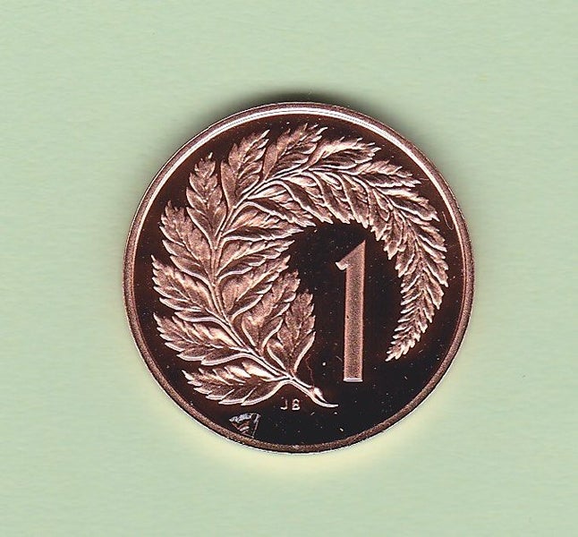NZ - Proof - 1985 One Cent - Fern Carousel 1