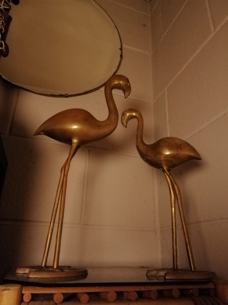 2x Mid century brass flamingos Carousel 2