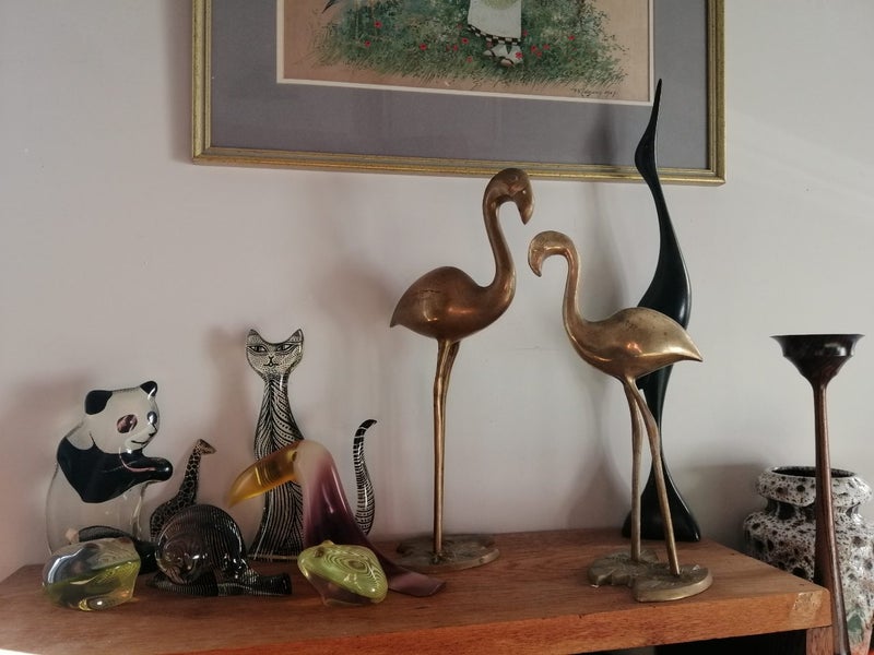 2x Mid century brass flamingos Carousel 12