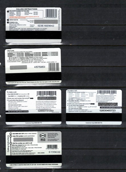 5 Phonecards blank Carousel 2