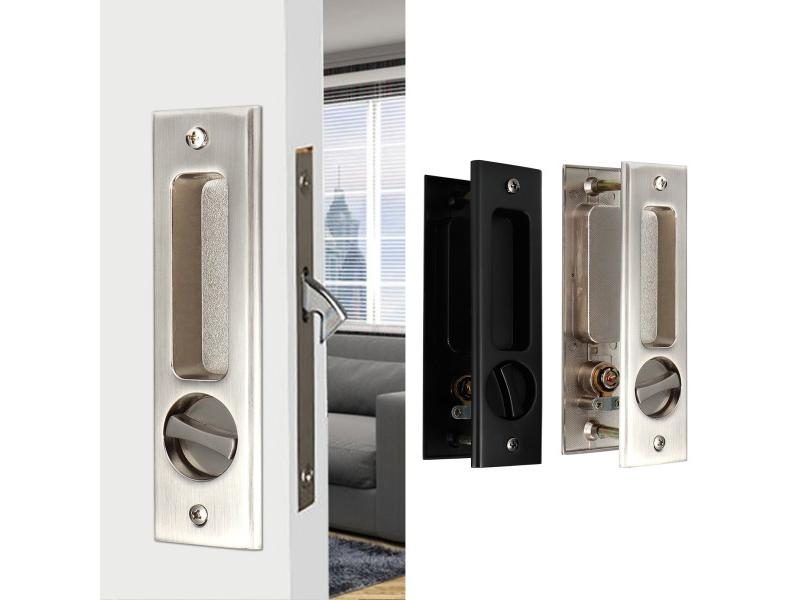Zinc Alloy Sliding Latch Handle Set Bathroom Balcony Cabinet Door Accessory Carousel 2