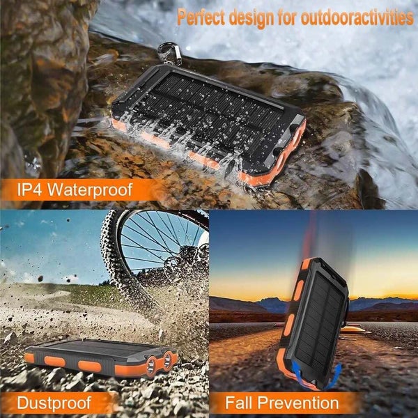 PowerBank - Solar Panel - 20K mAh - With LED Battery Display - Bonus Compass62959510074114113