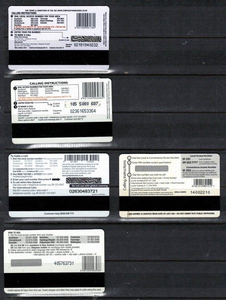 5 Phonecards blank Carousel 2