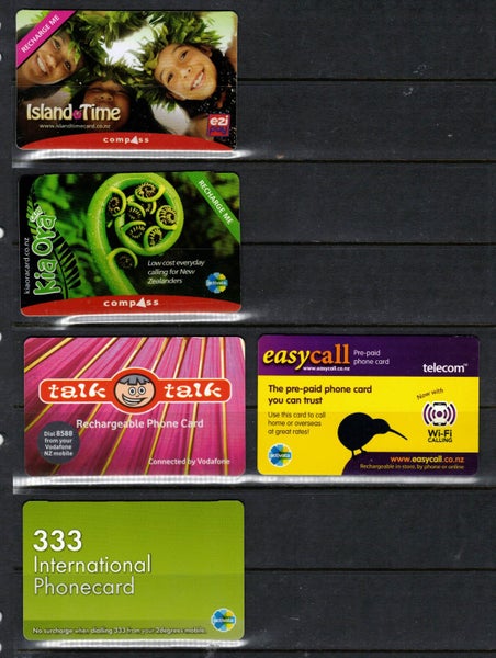 5 Phonecards blank Carousel 1