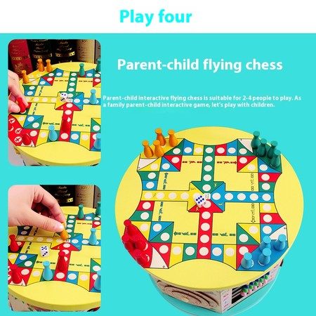 Early Childhood Education Wooden Multifunctional 7 Sided Treasure Box Beads Carousel 9