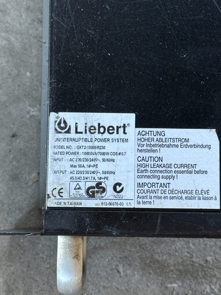 Liebert Rackmount 7000W UPS GXT2-10000R230 with Battery Pack Carousel 6