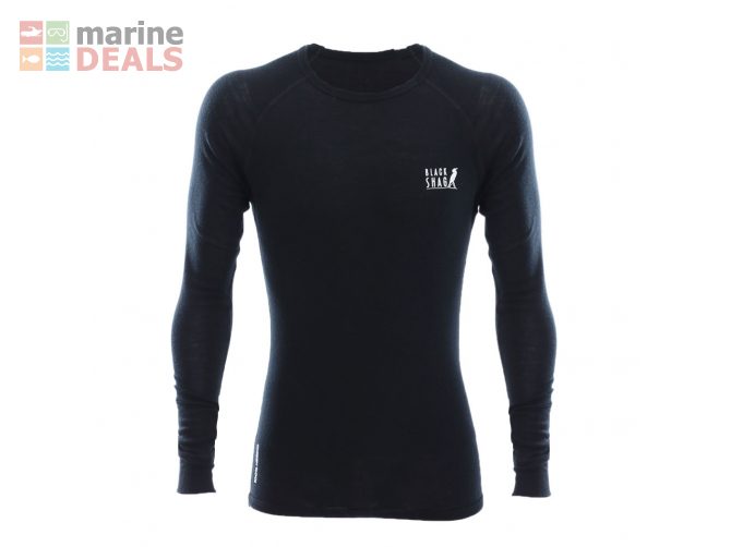 Black Shag Mens Long Sleeve Thermal Top L Carousel 1