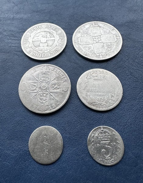 ***$1 reserve UK Z.A.R worn silver coins lot #52*** Carousel 1
