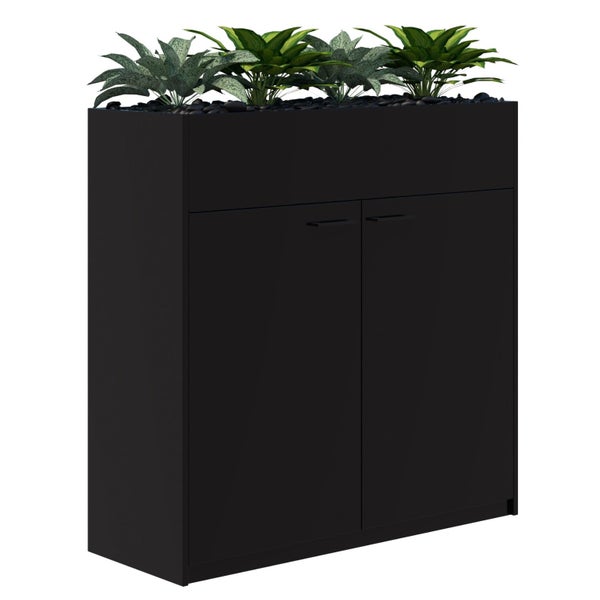 Rapid Planter Cabinet Including Artificial Plants, 1200mm x 1200mm, Black, No... Carousel 1