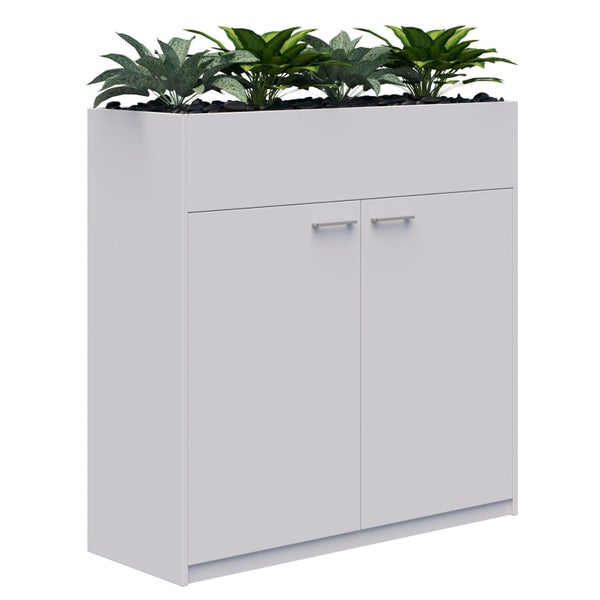 Rapid Planter Cabinet Including Artificial Plants, 1200mm x 1200mm, White, No... Carousel 1