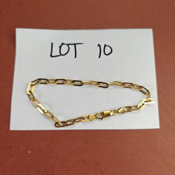 Low Reserve Bulk Sterling Silver Rolo Chain Yellow Gold Plated Bracelet LOT10 Carousel 1