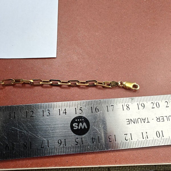 Low Reserve Bulk Sterling Silver Rolo Chain Yellow Gold Plated Bracelet LOT10 Carousel 5