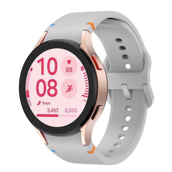 Samsung Galaxy Watch 4 40mm 44mm No Gap Sport Silicone Strap-Light Grey Carousel 1
