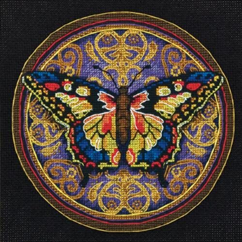 Dimensions Counted Cross Stitch Kit 6"X6" - Ornate Butterfly Carousel 1