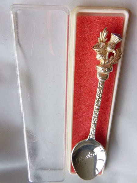 Scottish Thistle Tea Spoon in Plastic Case Carousel 1