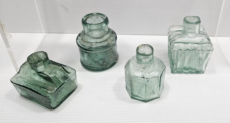 Collection of old Victorian glass ink bottles Carousel 3