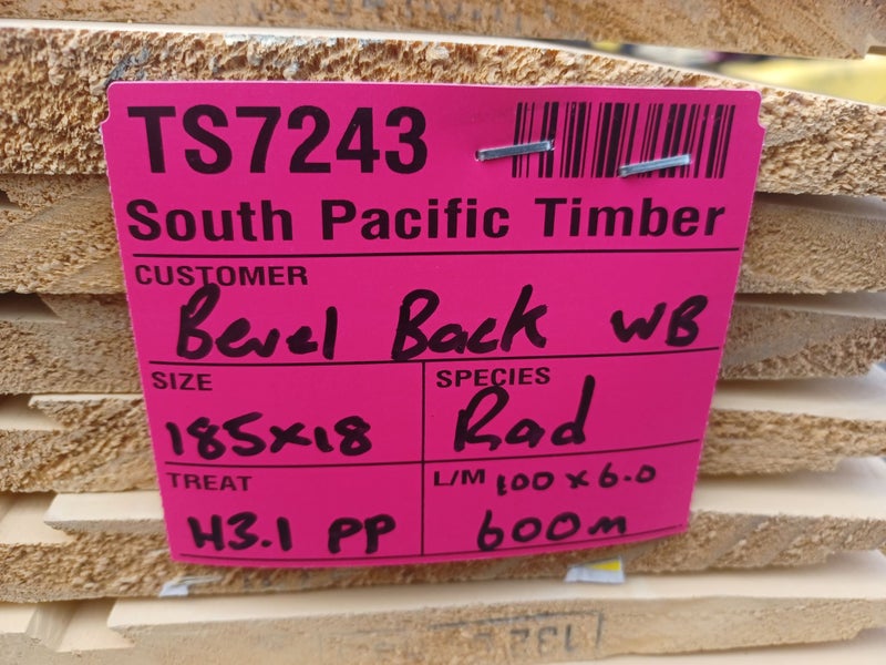 PINE BEVEL BACK WEATHERBOARDS, 185 x 18mm, FJ PP H3.1 - 600m - TS7243 Carousel 2