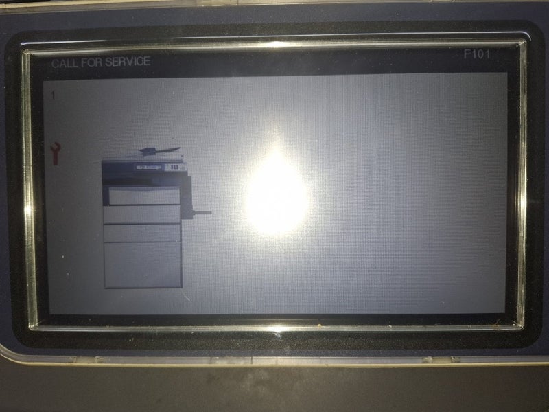 Toshiba e-Studio 477SL with F101 Hard Drive error (powers) for parts only. Carousel 9