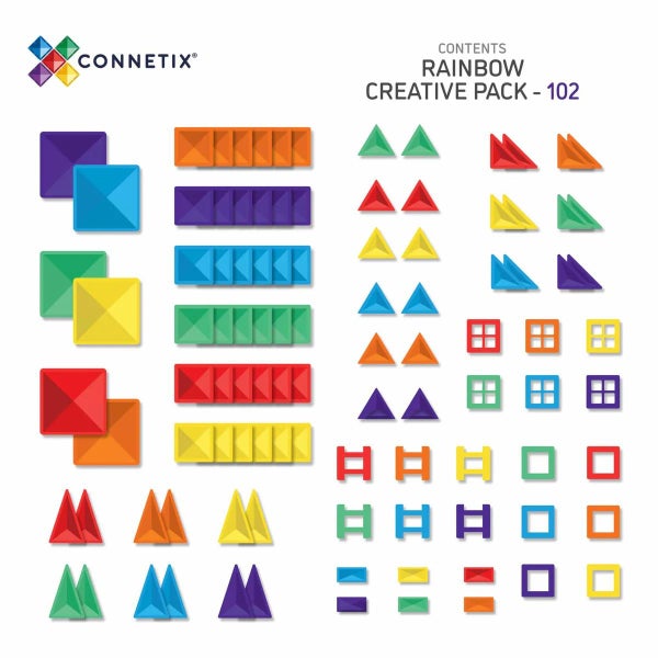 Connetix Magnetic Tiles Rainbow creative set 102 pieces Carousel 2
