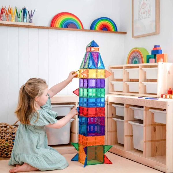 Connetix Magnetic Tiles Rainbow creative set 102 pieces Carousel 4