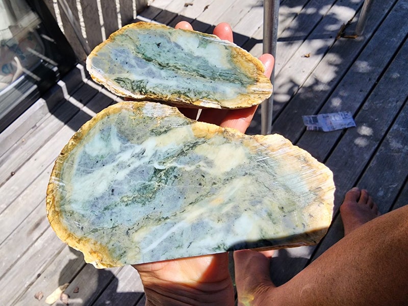 NZ Jade Pounamu Rock Slices $1 Reserve Carousel 2