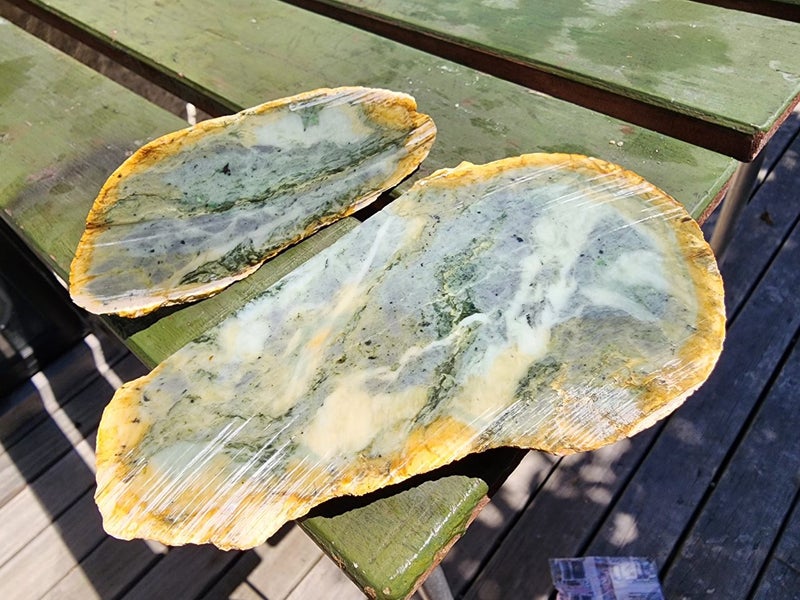NZ Jade Pounamu Rock Slices $1 Reserve Carousel 1