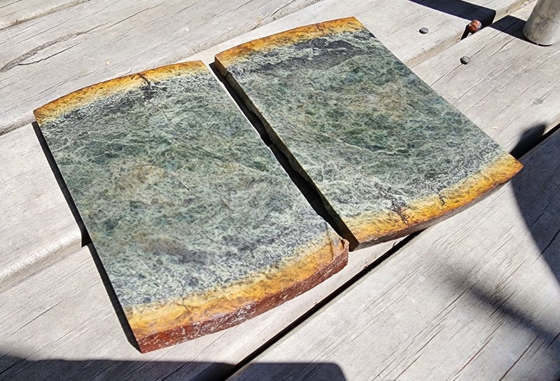 NZ Jade Pounamu Rock Slices $1 Reserve Carousel 1