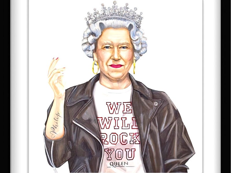 Queen Elizabeth ll | Pop Art Portrait Painting | Framed Print 1/20 Carousel 1