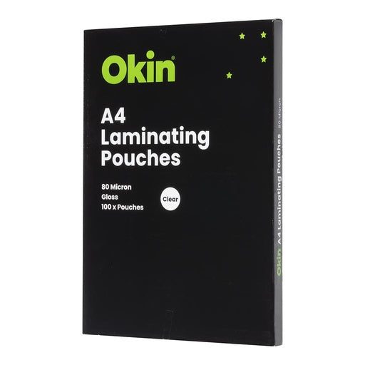 Okin Laminating Pouches A4 Gloss - 80mic (LAMA4) Carousel 1