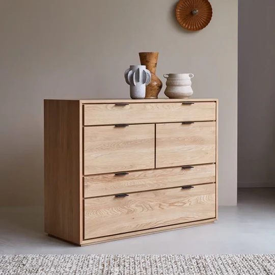 Rouen Natural Solid Oak Chest of Drawers (Oak Furniture Store) Carousel 2